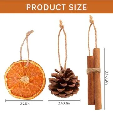 Christmas Decorations - 36Pcs Natural Orange Slices Cinnamon Pinecones Set with Jute Hangers - Unique Craft Ornaments Bulk for Xmas Tree - Holiday Farmhouse Rustic Decor Indoor