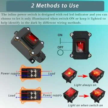 KarlKers Waterproof 12V Inline Switch with LED Indicator