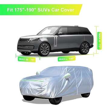 YINOK Car Cover Fit SUV 175-190 inches Car Cover Waterproof All Weather Hail Protector Car Cover Sun...