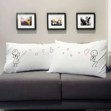 BoldLoft Couple Pillowcases for Romantic Anniversaries