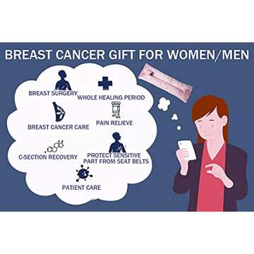 Wumimi Mastectomy Pillow Post Surgery Seat Belt Pillow for Recovery (Pink)