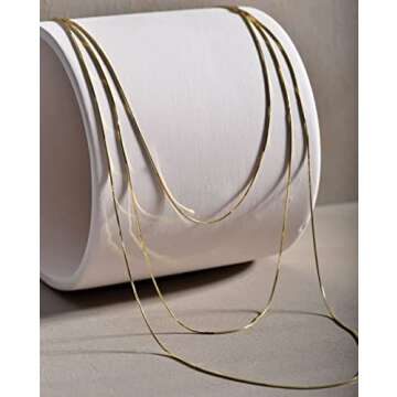 DEARMAY Gold Herringbone Choker Necklace for Women