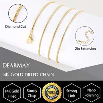 DEARMAY Gold Herringbone Choker Necklace for Women