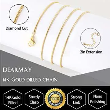 DEARMAY Gold Herringbone Choker Necklace for Women