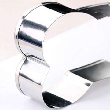 HAZOULEN 3-Piece Dog Bone Shaped Cookie Cutter Set, Stainless Steel