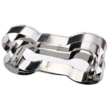 HAZOULEN 3-Piece Dog Bone Cookie Cutter Set