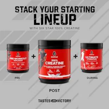 Six Star 100% Creatine Monohydrate Powder - Unflavored Micronized Creatine Monohydrate Supplement for Workout Performance, Muscle Building & Strength - Creatine Powder for Women & Men - 60 Servings