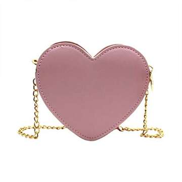 ZGMYC Heart-shaped Crossbody Purse for Little Girls