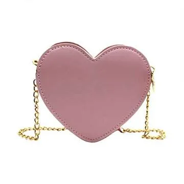 ZGMYC Heart-shaped Crossbody Purse for Little Girls