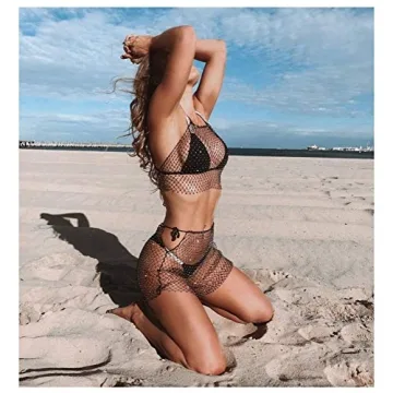 See Through Mesh Diamond Tank Top for Women - Festival Ready!