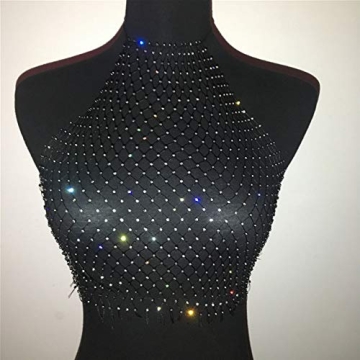 See Through Mesh Diamond Tank Top for Women - Festival Ready!