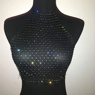 See Through Mesh Diamond Tank Top for Women - Festival Ready!