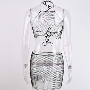 See Through Mesh Diamond Tank Top for Women - Festival Ready!