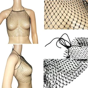 See Through Mesh Diamond Tank Top for Women - Festival Ready!