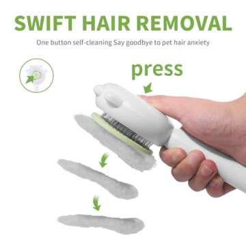 UOZVIE Cat Grooming Brush & Nail Clipper Set - Green