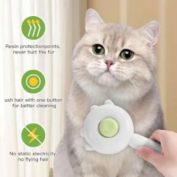 UOZVIE Cat Grooming Brush & Nail Clipper Set - Green