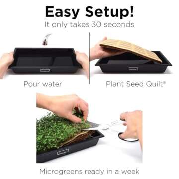 HAMAMA Microgreens Growing Kit - Sprouts Growing Kit, Sprouting Kit - Grow Microgreens Indoor, Microgreens Starter Kit with Microgreens Tray, Organic & Non-GMO Microgreen Seeds【Broccoli & Salad Seeds】
