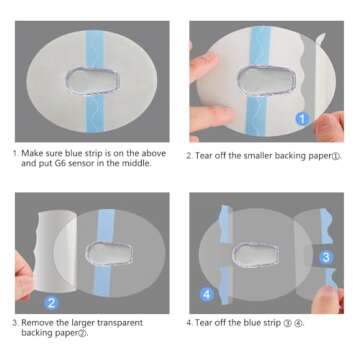 G6 Adhesive Patches Waterproof - 55 Pack Invisible Water-Resistant G6 Overpatch Transparent Stickers for G6-HECHUAN