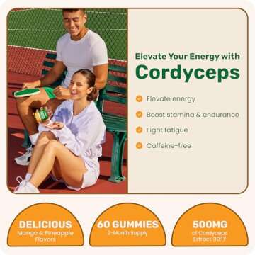 Fungies Cordyceps Mushroom Gummies - Natural Energy Supplements for Adults