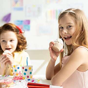 Cokiecan 600 Pcs White Cupcake Liners Standard Size Baking Cups Food-Grade Greaseproof Paper Muffin Liners, No Smell Cupcake Wrappers for Wedding Birthday Party