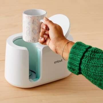 Cricut Beveled Blank Mug, Ceramic-Coated, Dishwasher & Microwave Safe to Decorate, Mug Press & Infusible Ink Compatible,15 Oz Sublimation Mug, Ideal for Crafts and Printing, 6 Count, White