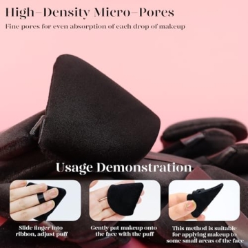 BEAKEY Velvet Triangle Powder Puffs for Makeup Perfection