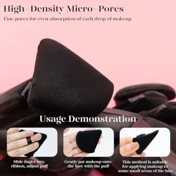 BEAKEY Velvet Triangle Powder Puffs for Makeup Perfection