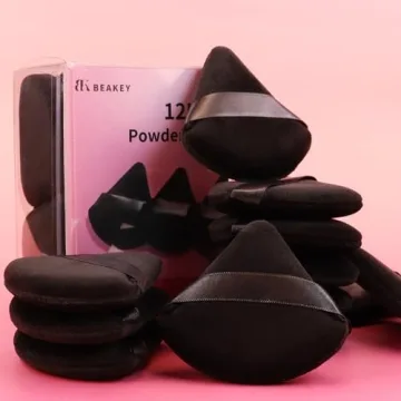 BEAKEY Velvet Triangle Powder Puffs for Makeup Perfection