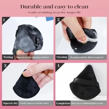 BEAKEY Velvet Triangle Powder Puffs for Makeup Perfection