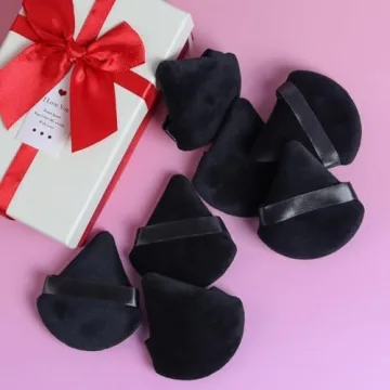 BEAKEY Velvet Triangle Powder Puffs for Makeup Perfection