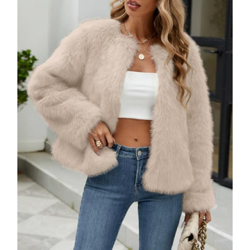 Luxurious Faux Fur Cropped Jacket for Women
