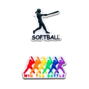 Wlyosvje 8Pcs Softball Shoe Charms for Clog Sandals, Sports Ball Decoration Charms