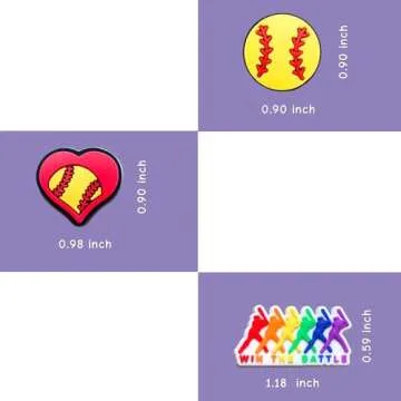 Wlyosvje 8Pcs Softball Shoe Charms for Clog Sandals, Sports Ball Decoration Charms