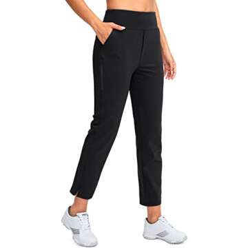 YYV Women's Golf Pants: Stretchy, High Waist Ankle Pants with Pockets