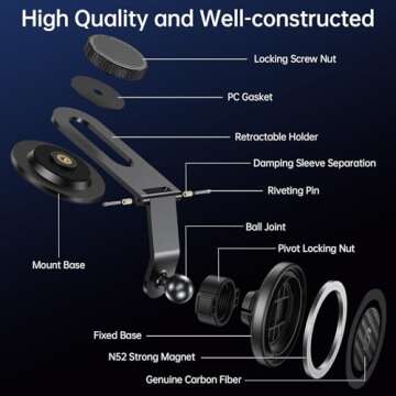 SYNCWIRE Fits MagSafe Car Mount for Universal Dashboard, Tesla Screen, Magnetic Phone Holder for Car...