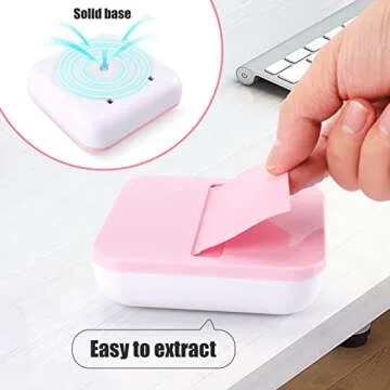 Toosell Sticky Note Dispenser for 1 Pack 3 Inches x 3 Inches Holder Set Designed to Work with Self-Stick Notes (Pink)