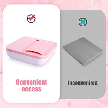 Toosell Sticky Note Dispenser for 1 Pack 3 Inches x 3 Inches Holder Set Designed to Work with Self-Stick Notes (Pink)