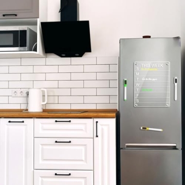 Acrylic Weekly Meal Planner - Clear Magnetic Board for Fridge