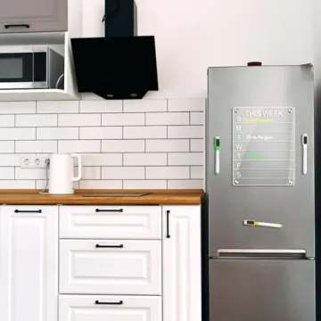 Acrylic Weekly Meal Planner - Clear Magnetic Board for Fridge