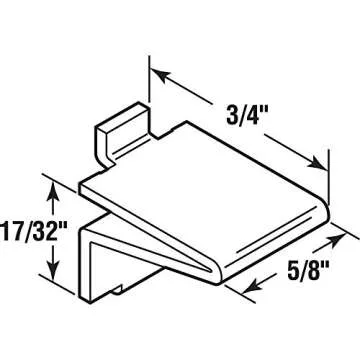 Prime-Line U 10173 Metal Strip Lock Shelf Bracket - 8 Pack
