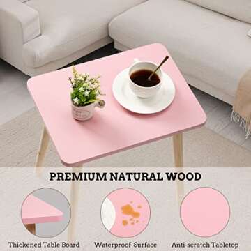 FORAOFUR Side Table, Small End Table Accent Table Living Room Bedroom Balcony Office, Modern Side Table Bedside Table Home Decor, Easy Assembly