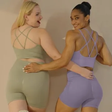 Evercute Cross Back Sport Bras Padded Strappy Criss Cross Cropped Bras for Yoga Workout Fitness Low Impact