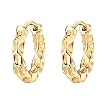 PAVOI 14K Gold Chunky Huggie Earrings Women's Fashion