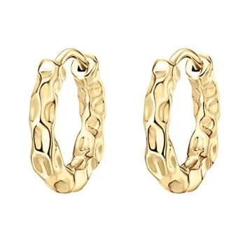 PAVOI 14K Gold Chunky Huggie Earrings Women's Fashion