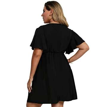 Plus Size Summer Dress by HOBIBEAR - Sexy Wrap Mini Dress