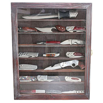 Wall Cabinet Knife Display Case for Pocket Knives