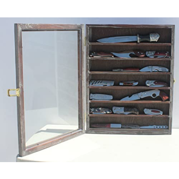 Wall Cabinet Knife Display Case for Pocket Knives