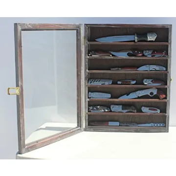 Wall Cabinet Knife Display Case for Pocket Knives