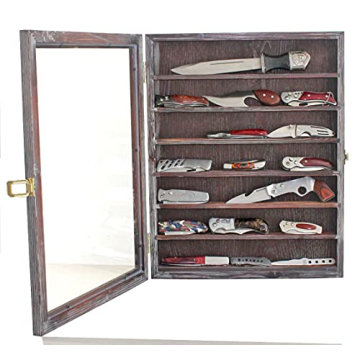Wall Cabinet Knife Display Case for Pocket Knives