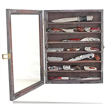 Wall Cabinet Knife Display Case for Pocket Knives